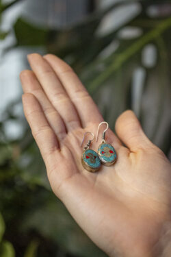 Kolczyki emaliowane - owalne