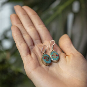 Kolczyki emaliowane - owalne