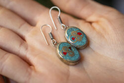 Kolczyki emaliowane - owalne