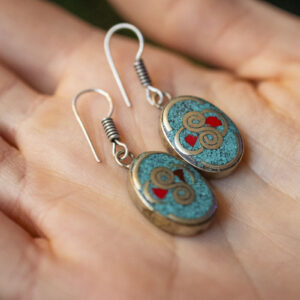 Kolczyki emaliowane - owalne