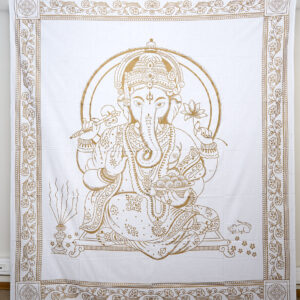 Indyjska duża narzuta ze złotym nadrukiem