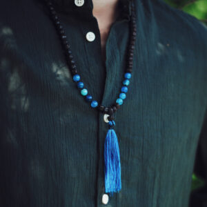 MALA buddyjska - rudraksza z agatem