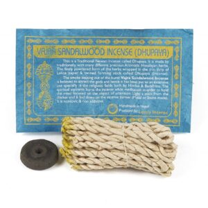 Nepalskie kadzidła sznurkowe z podstawką Vajra Sandalwood