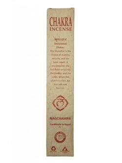 Zdjęcie produktowe przedstawiające kadzidła patyczkowe Chakra o zapachu Root nagchampa (zapach magnolii, Magnolia Champaca, z nutą drzewa sandałowego).