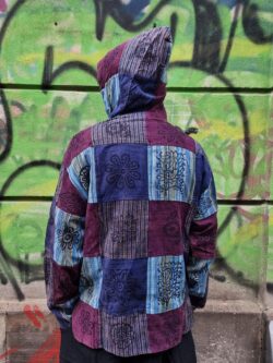 Patchworkowa koszula z kapturem - hoodie