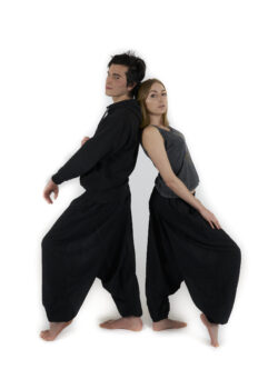 Gładkie szarawary jednokolorowe - czarne