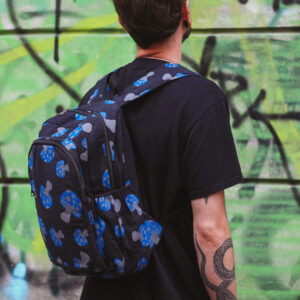 Plecak bawełniany  - niebieskie grzybki 🍄