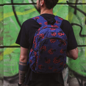 Plecak bawełniany  - granatowe grzybki 🍄