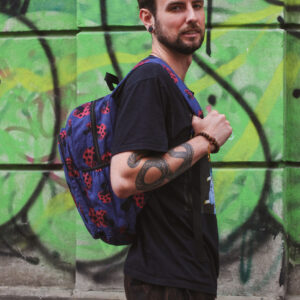 Plecak bawełniany  - granatowe grzybki 🍄