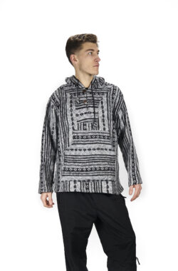 Bluza z bawełny gheri - szaro-czarna