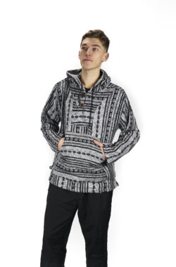 Bluza z bawełny gheri - szaro-czarna