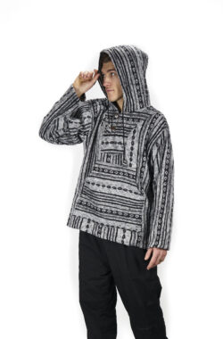 Bluza z bawełny gheri - szaro-czarna