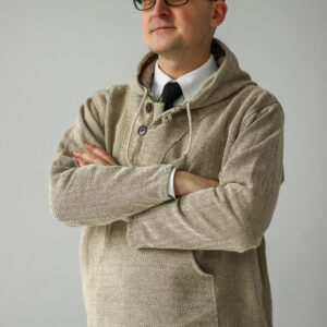 Bluza w brązową jodełkę - hoodie