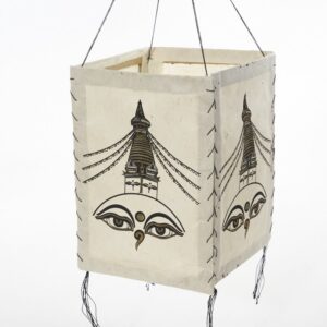LAMPION z papieru czerpanego - Stupa i Oczy Buddy