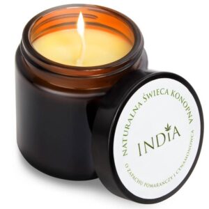 Naturalna świeca sojowa z olejem konopnym - Pomarańcza i cynamonowiec