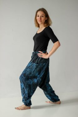 Psychodeliczne spodnie alladynki szarawary vintage luźne, Kana Sapiens