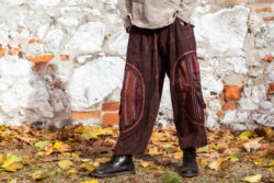 Przecierane luźne spodnie baggy - brązowe