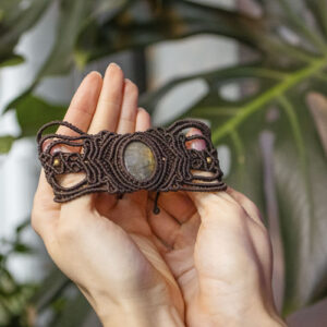 Bransoletka z mikromakramy - labradoryt