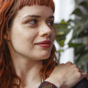 Bransoletka z mikromakramy - labradoryt