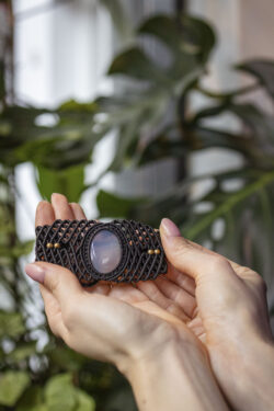 Bransoletka z mikromakramy - chalcedon