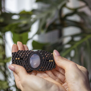 Bransoletka z mikromakramy - chalcedon