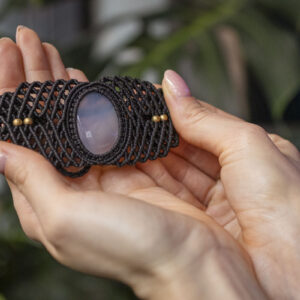 Bransoletka z mikromakramy - chalcedon