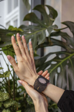 Bransoletka z mikromakramy - chalcedon