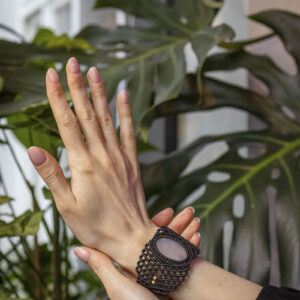 Bransoletka z mikromakramy - chalcedon