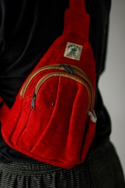 Czerwony plecak z konopi Himalayan Hemp