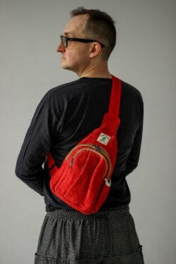 Czerwony plecak z konopi Himalayan Hemp