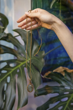 Naszyjnik z makramy - labradoryt