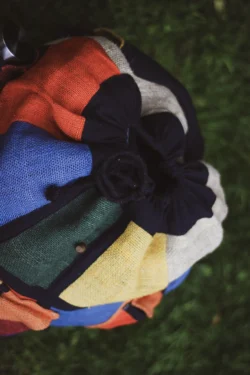 Kolorowy patchworkowy plecak ze ściągaczem