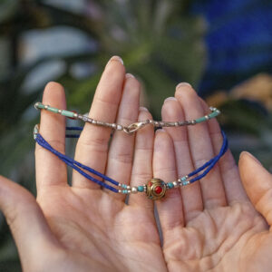 Delikatny naszyjnik ze srebra tybetańskiego