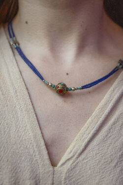 Delikatny naszyjnik ze srebra tybetańskiego