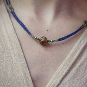 Delikatny naszyjnik ze srebra tybetańskiego