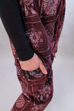 Przecierane spodnie balloon - czerwone