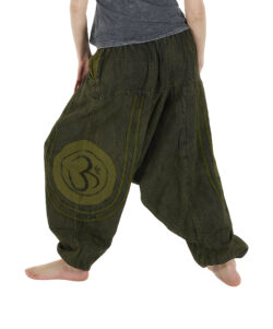 Szarawary z haftem OM - khaki