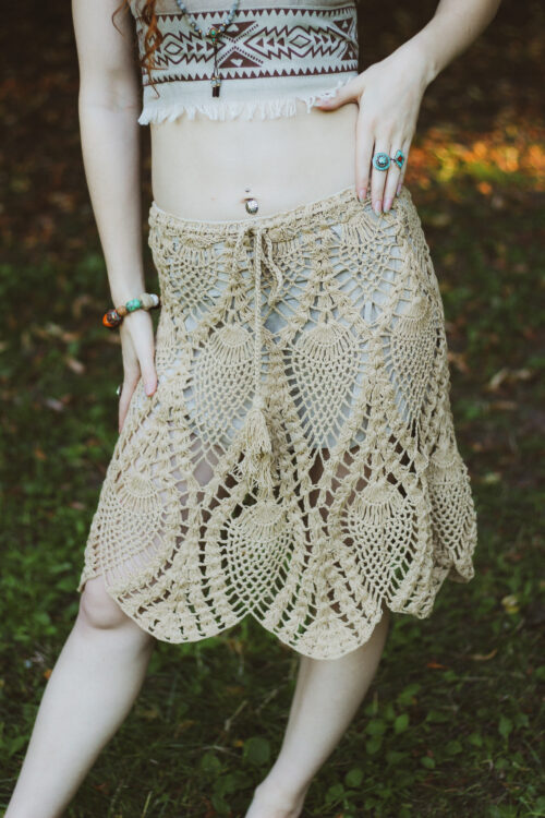 Spódnica boho Boho dziergana spódniczka