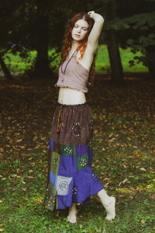 Spódnica patchwork Kolorowa spódnica patchworkowa - hippie vibes