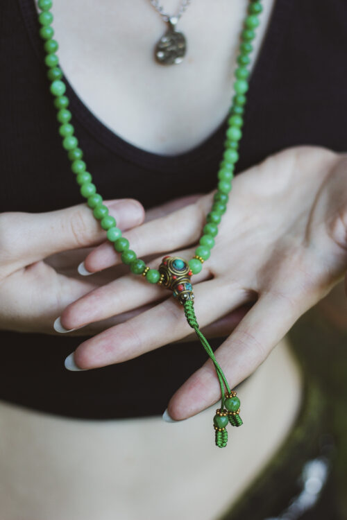 Mala z jadeitu Mala buddyjska - jadeit