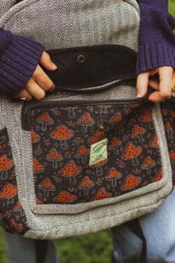 Duży plecak w muchomorki