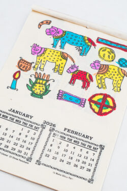 Kalendarz ścienny 2026 - Słonie Mithila