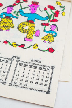 Kalendarz ścienny 2026 - Słonie Mithila