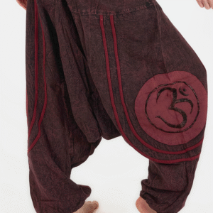 Szarawary z haftem OM - czerwone