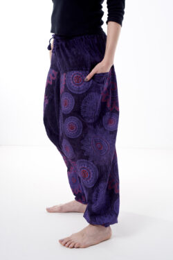 Szarawary w mandale - fioletowe