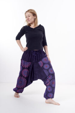 Szarawary w mandale - fioletowe