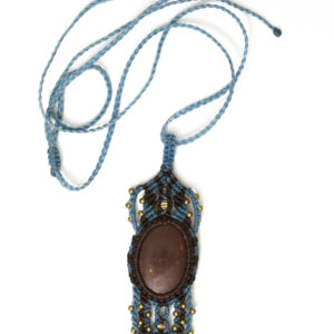 Boho wisiorek z makramy - jaspis