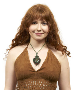 Boho wisiorek z makramy - labradoryt