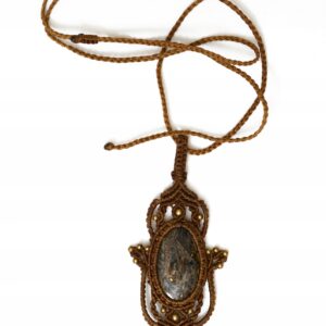 Boho wisiorek z makramy - jaspis