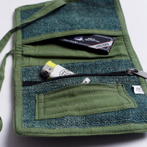 Etui z konopi - saszetka na tytoń zielona